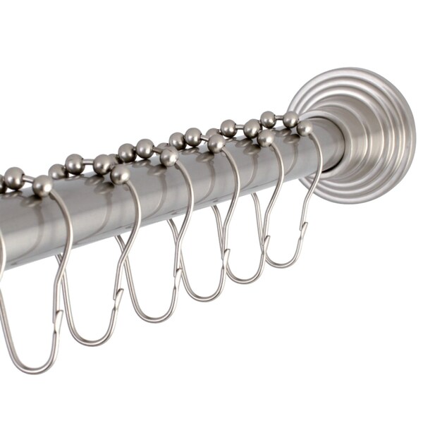 SCC2718 Adjustable Shower Rod & Shower Ring Set, Brushed Nickel